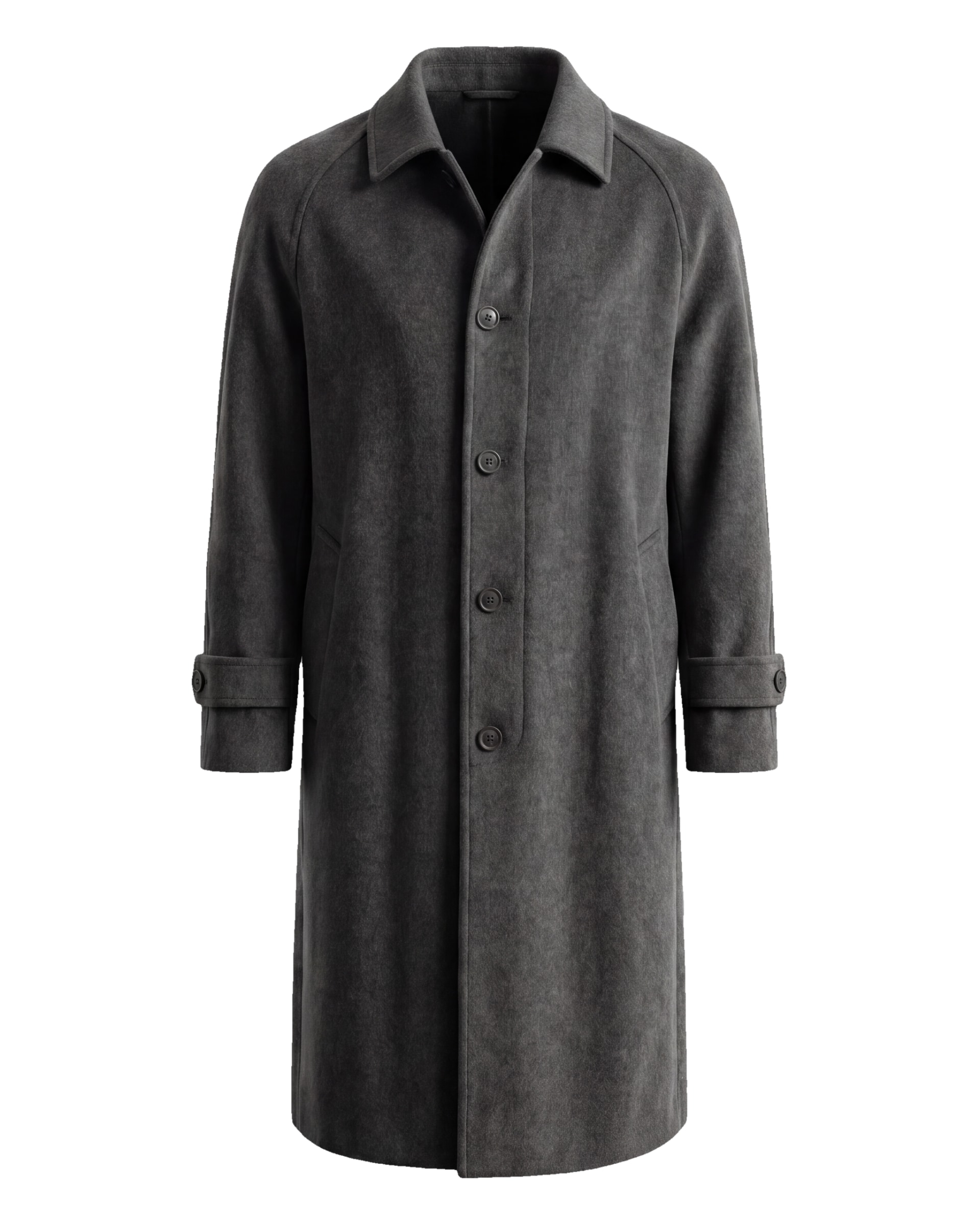 Grey Long Wool and Cashmere Coat