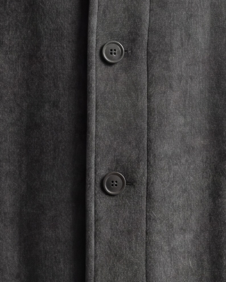 Grey Long Wool and Cashmere Coat, front view