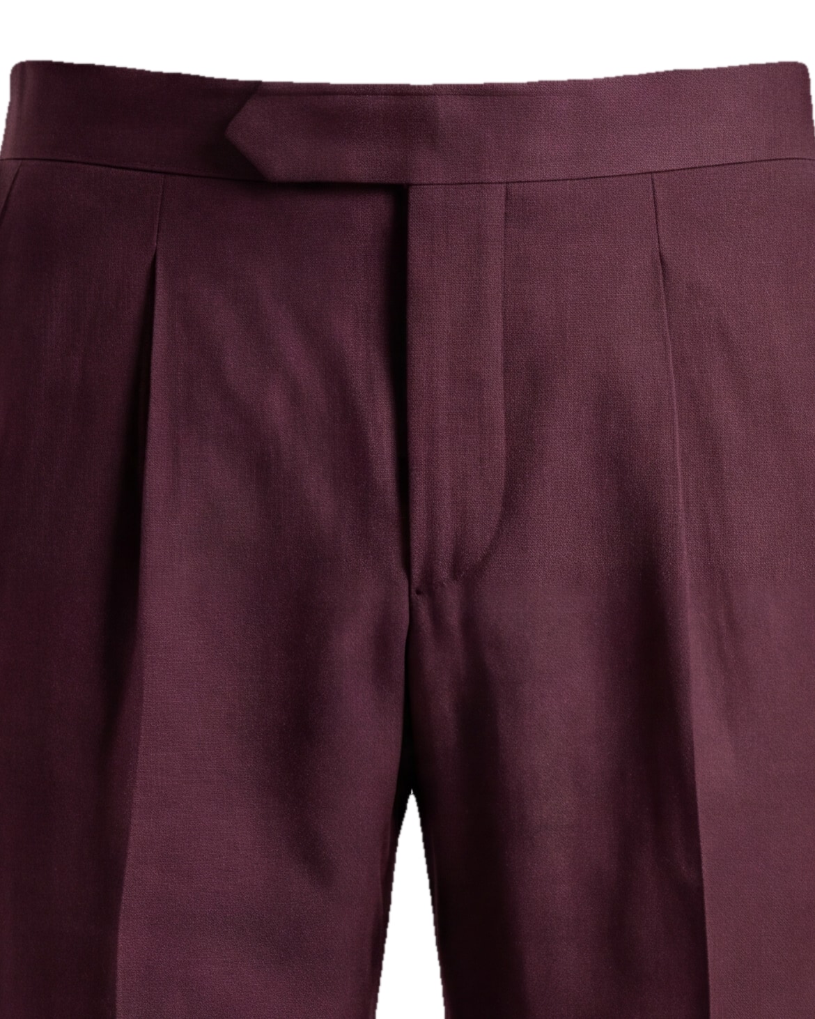 Bordeaux Super 120s Wool Trousers, waistband detail
