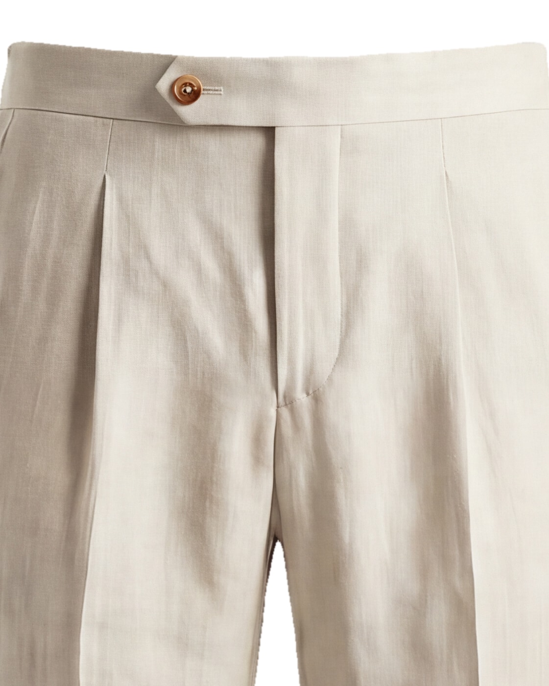 Cream Linen Trousers, waistband detail