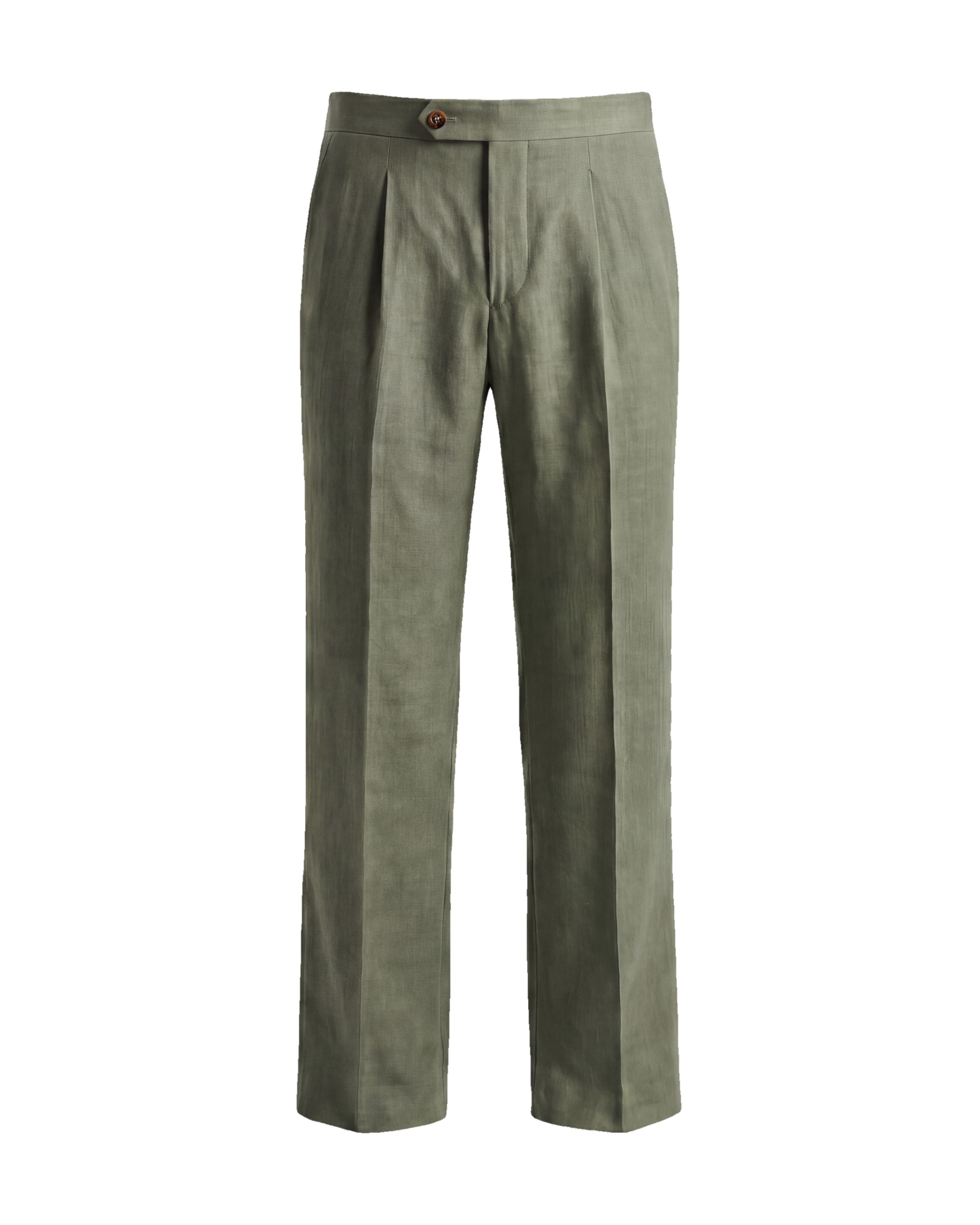 Dark Olive Linen Trousers