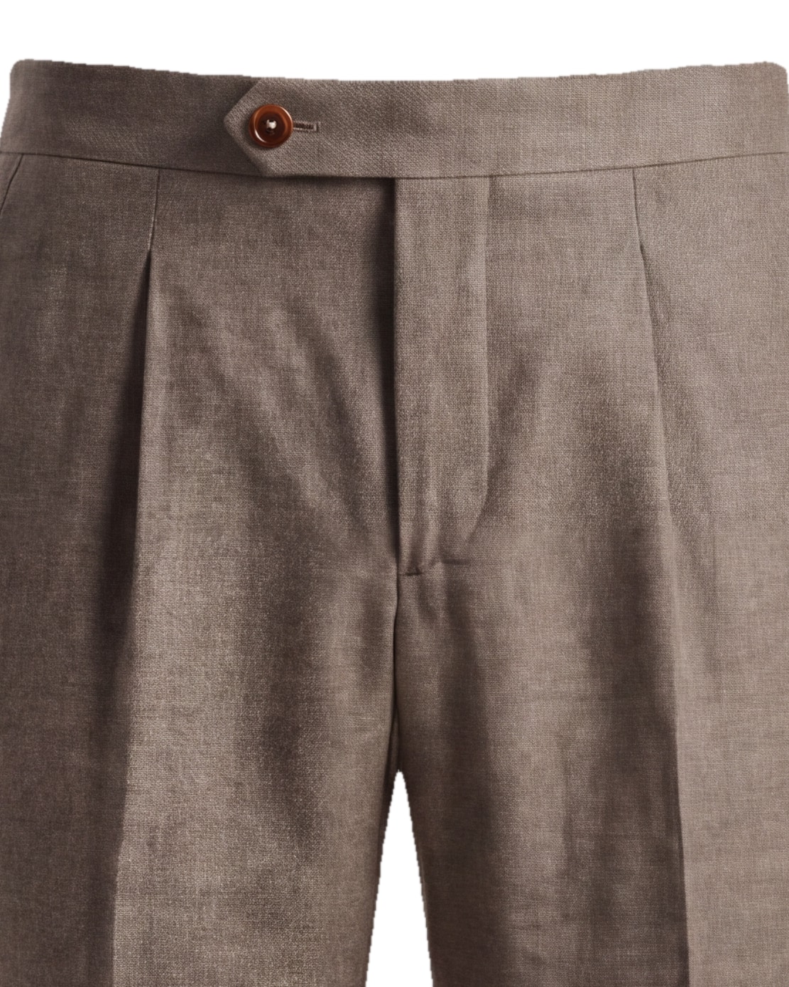 Grey-brown Suit Trousers from HOV Collection, waistband detail