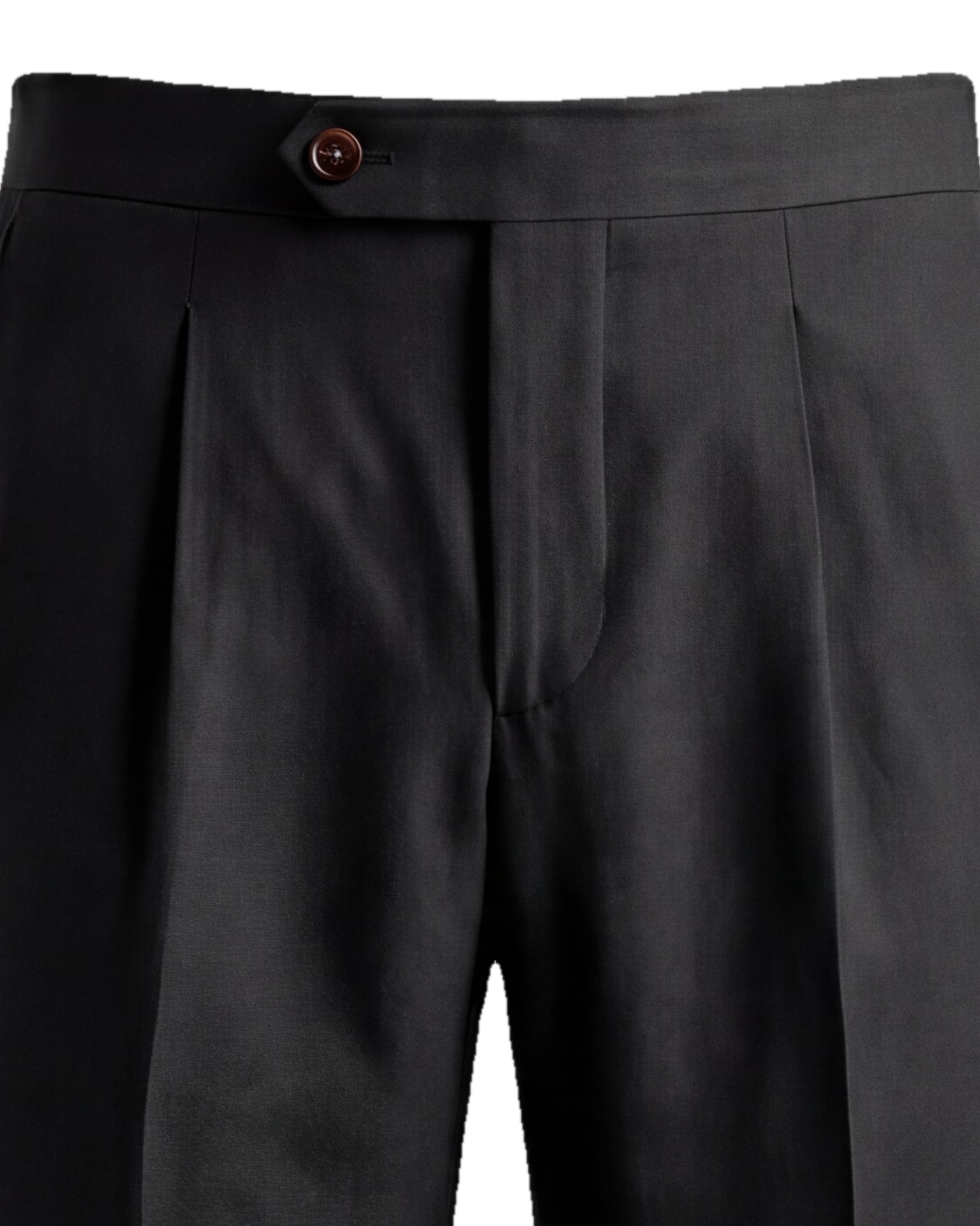 Black Suit Trousers from Tessitura di Quaregna, waistband detail