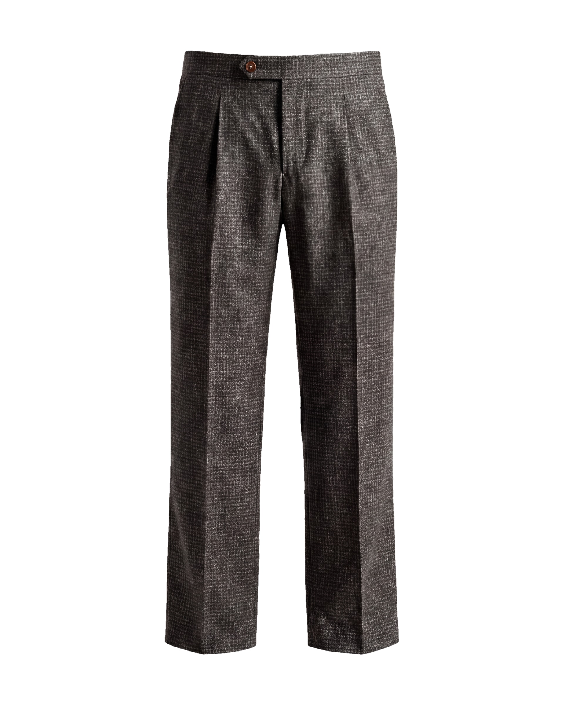 Brown Houndstooth Suit Trousers