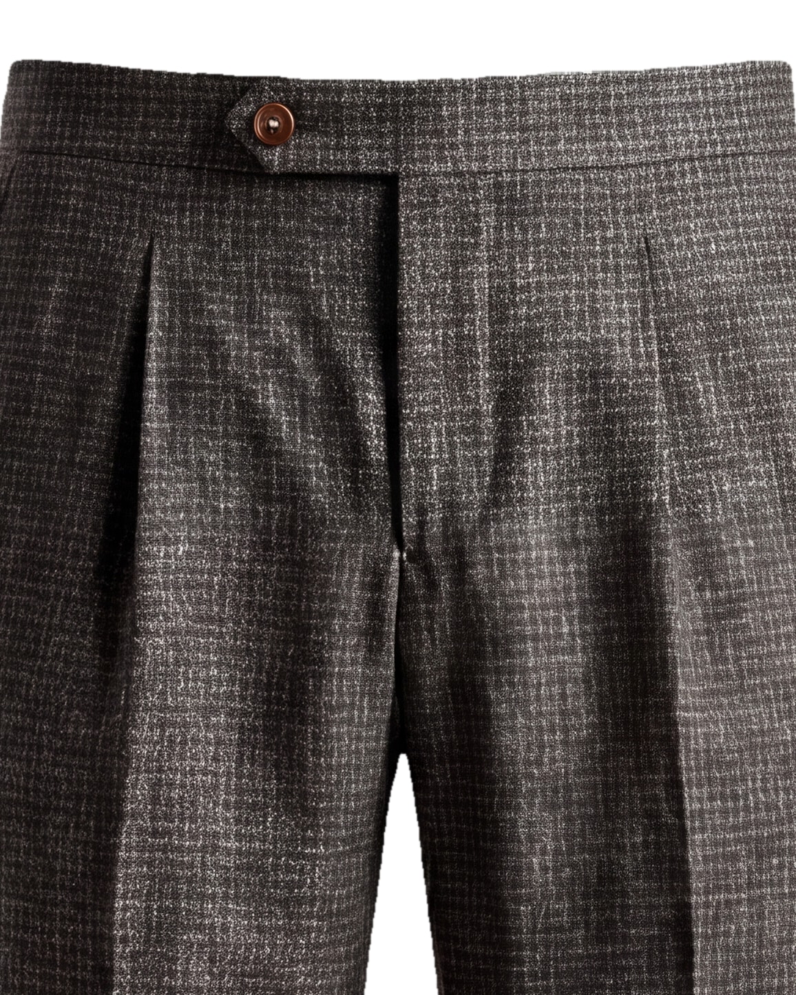 Brown Houndstooth Suit Trousers, waistband detail