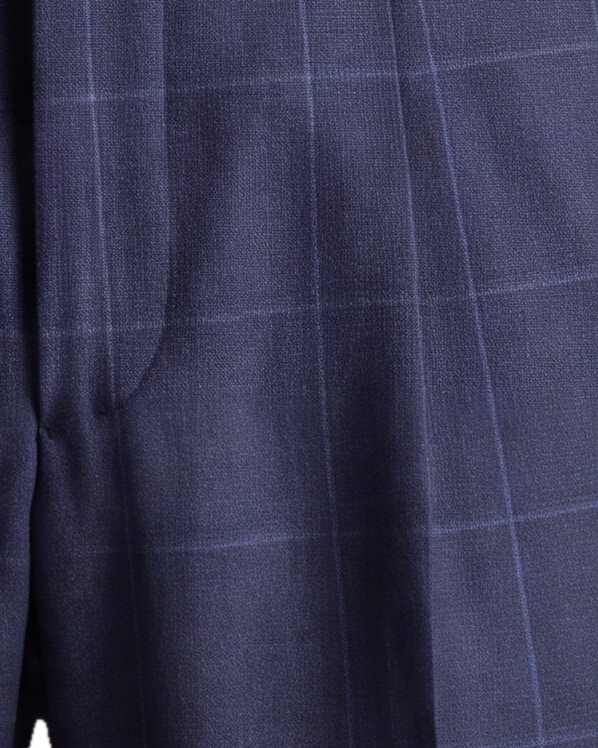 Navy Windowpane Suit Trousers, pocket detail