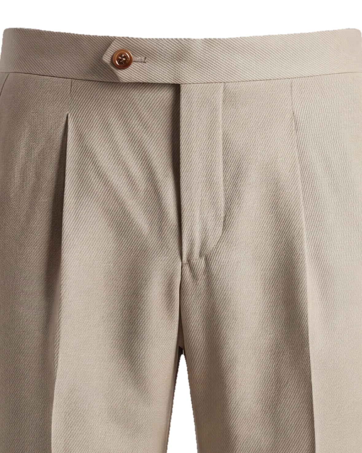 Light Sand Suit Trousers from Jorge Carli, waistband detail