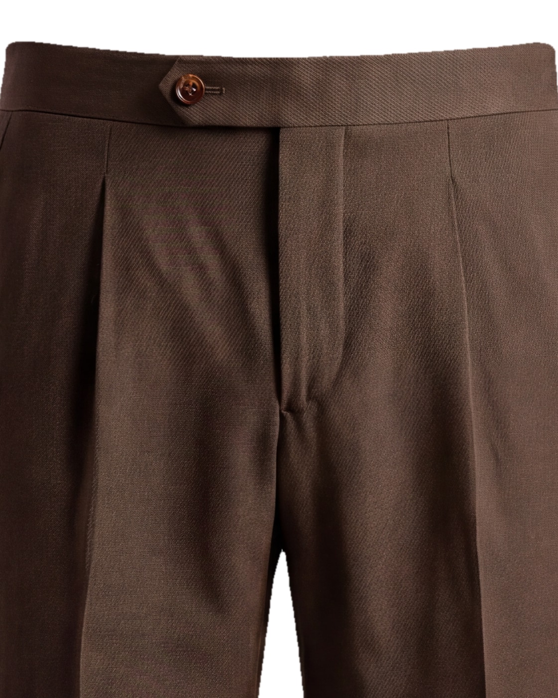 Dark Brown Suit Trousers from Jorge Carli, waistband detail