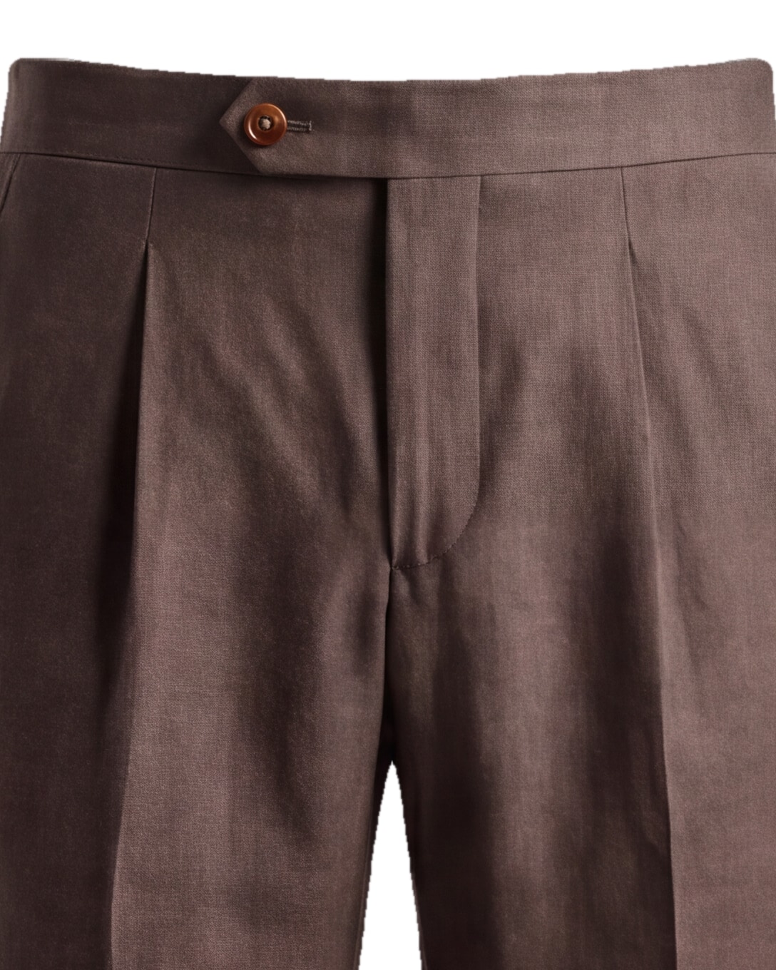 Chestnut Suit Trousers, waistband detail