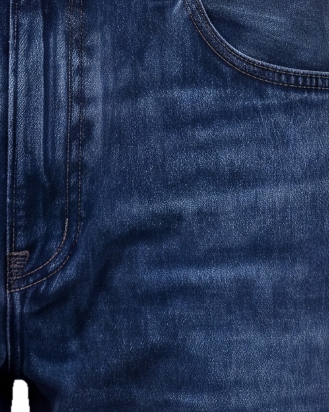 Indigo wide leg jeans, detalje af lommen