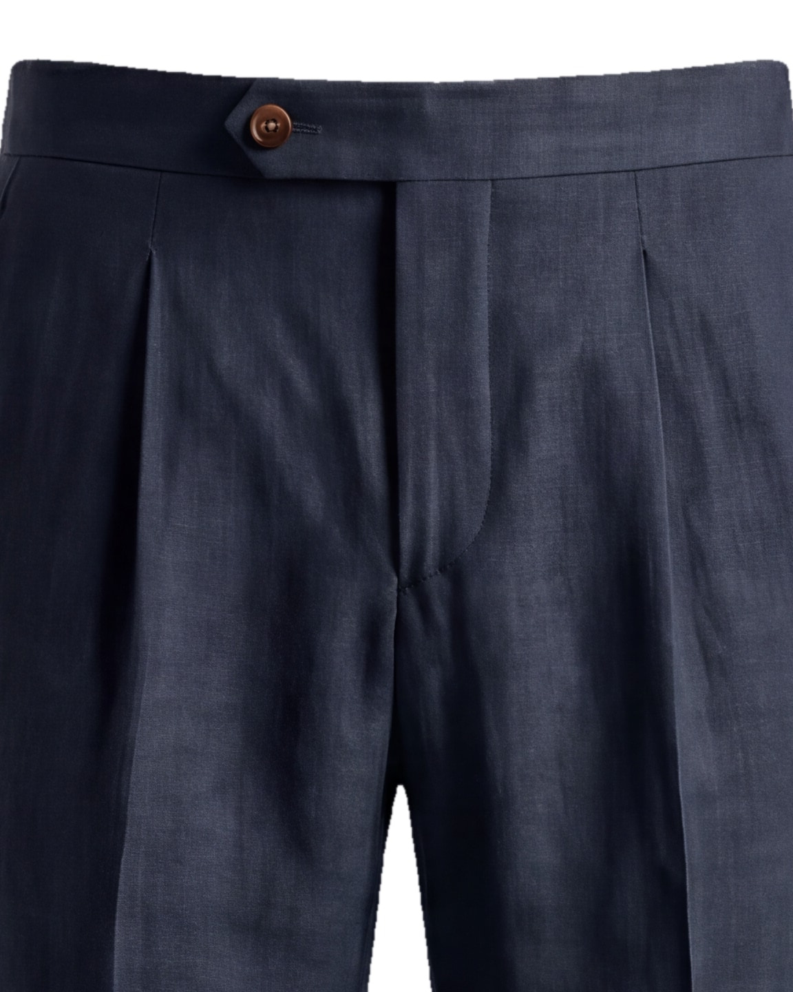 Dark Navy Linen Trousers, waistband detail