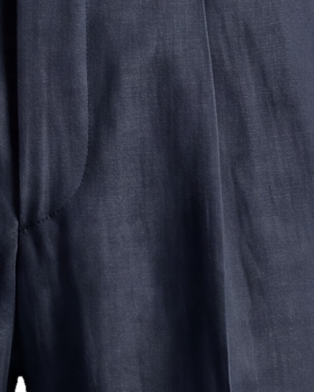 Dark Navy Linen Trousers, pocket detail