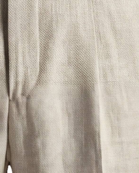 Cream Linen Trousers from Brisbane Moss, pocket detail