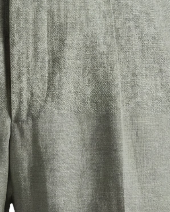 Light Olive Linen Trousers from Brisbane Moss, pocket detail