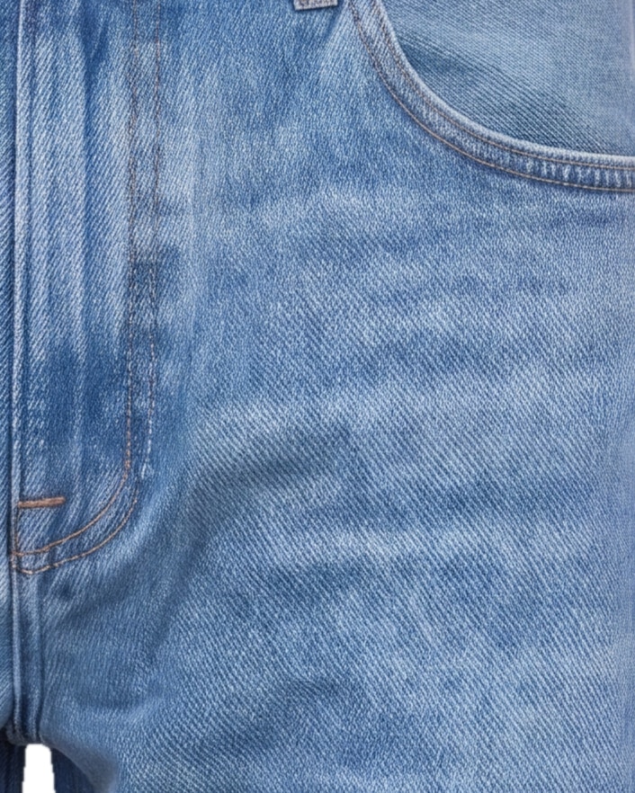 Lyseblå wide leg jeans, detalje af lommen