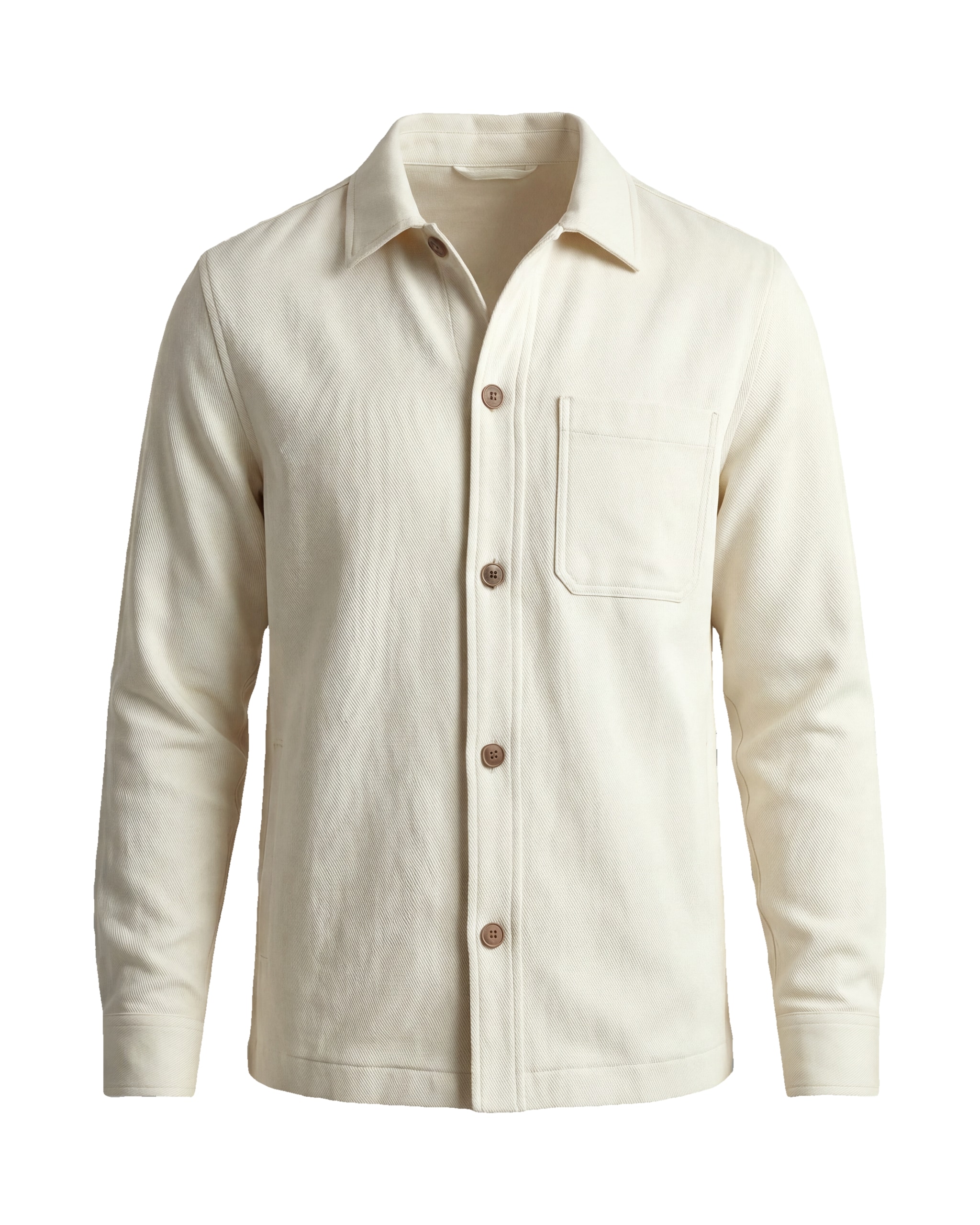 Beige Bomuld Shirt Jacket