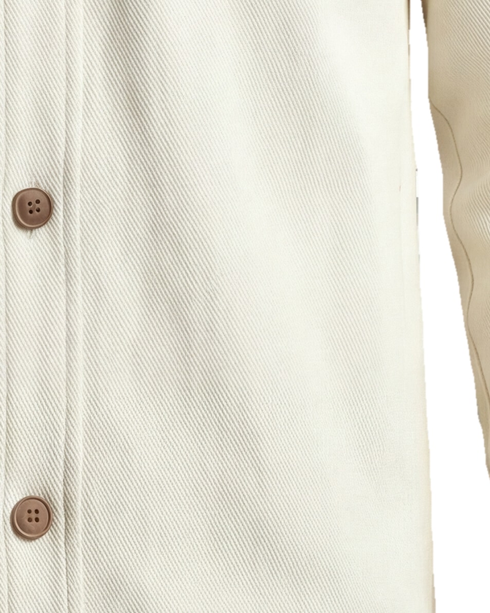 Beige Bomuld Shirt Jacket, detalje af lommen