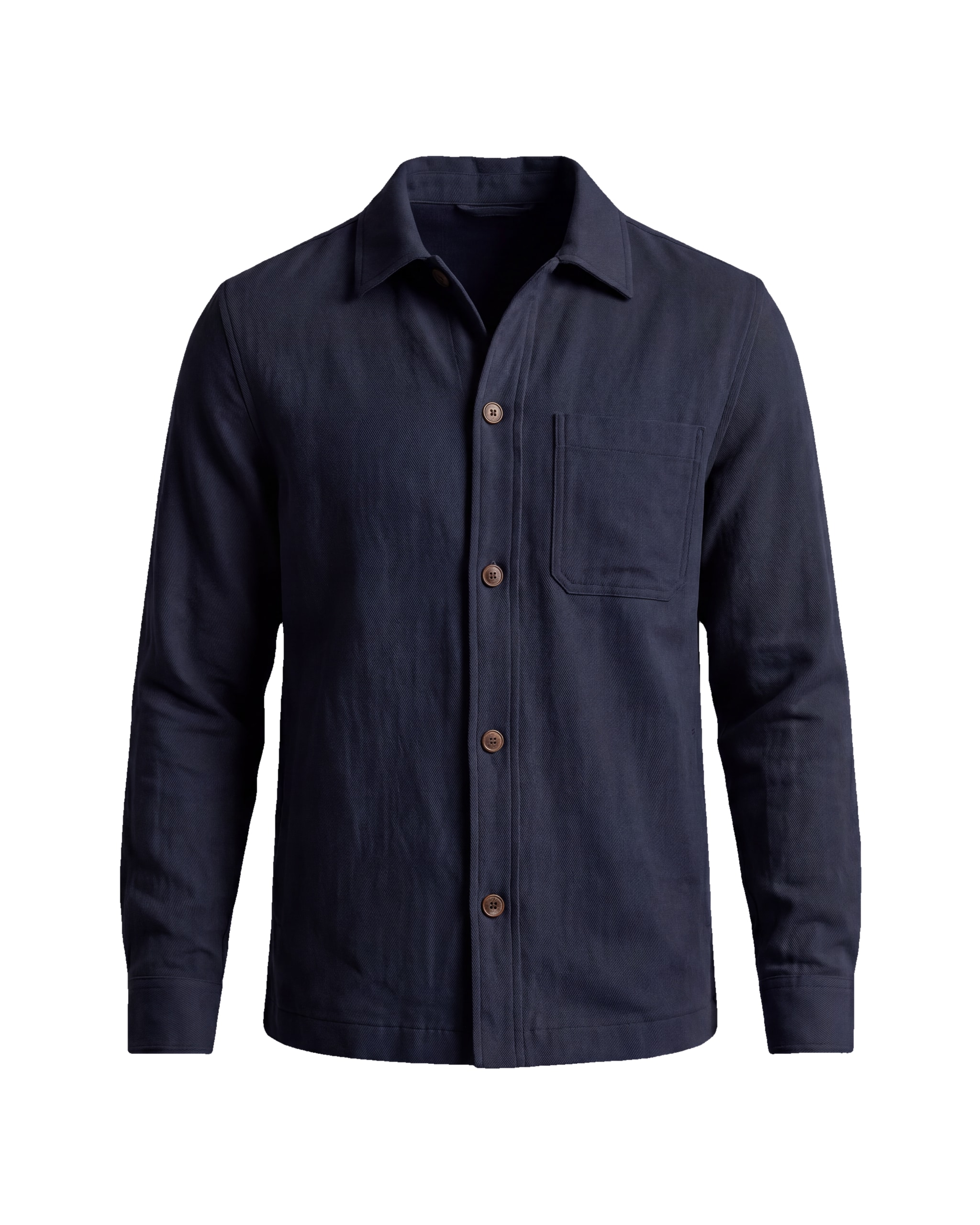 Navy Cotton Shirt Jacket