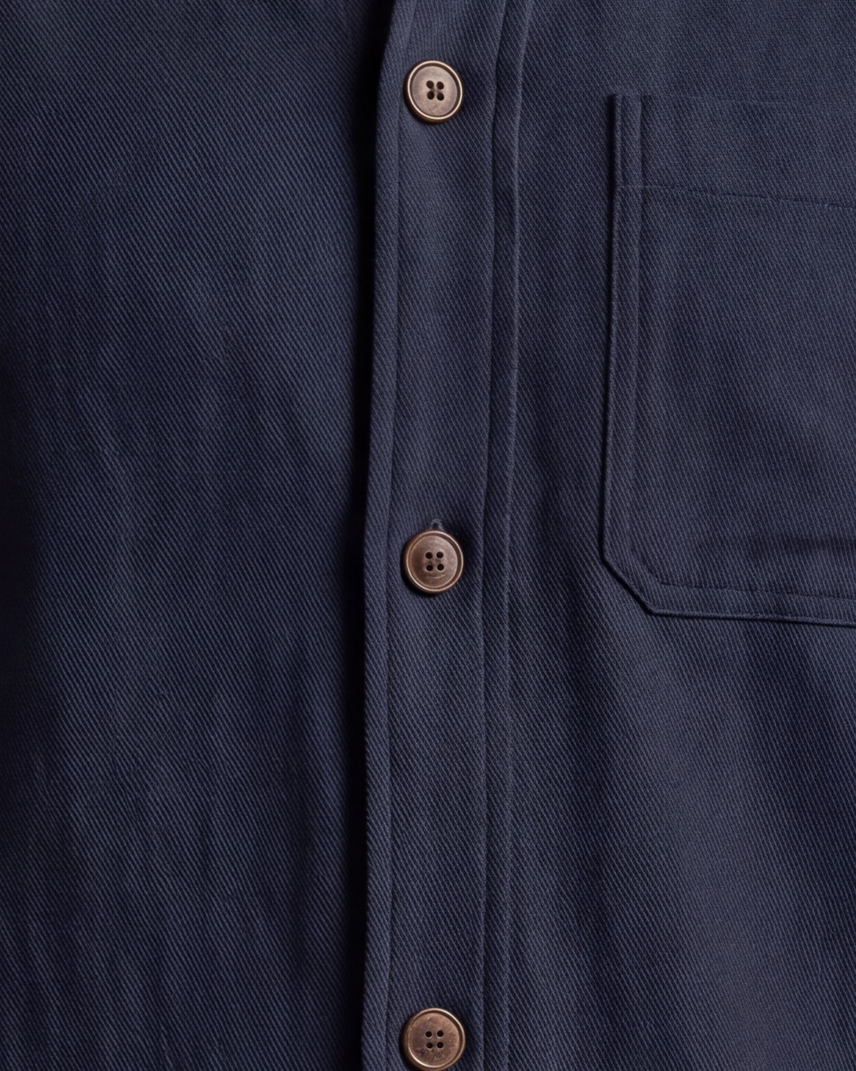 Navy Cotton Shirt Jacket, front view