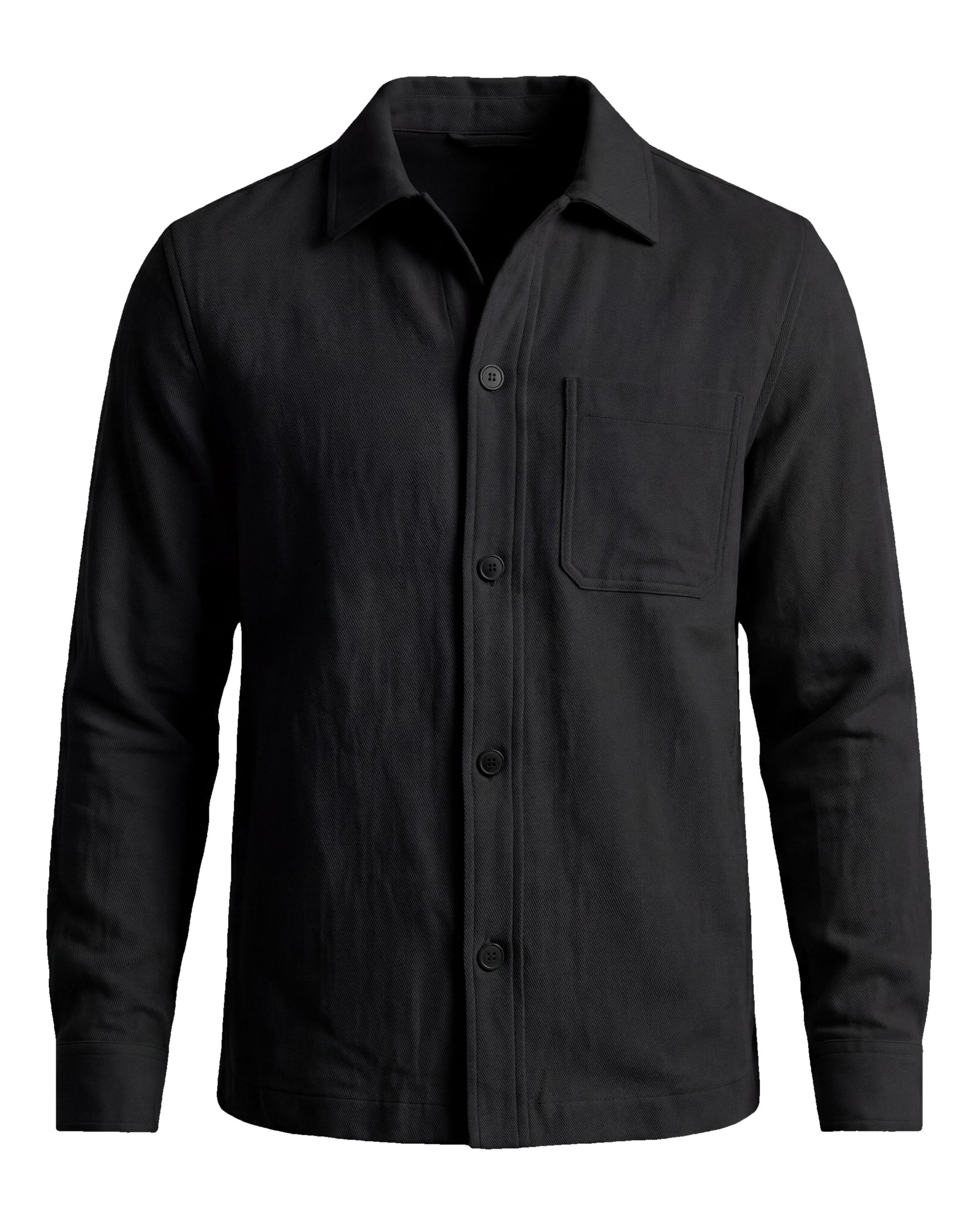 Sort Bomuld Shirt Jacket