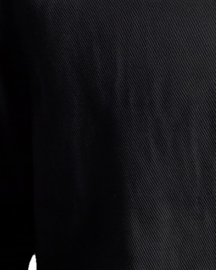 Sort Bomuld Shirt Jacket, nærbillede af materialet