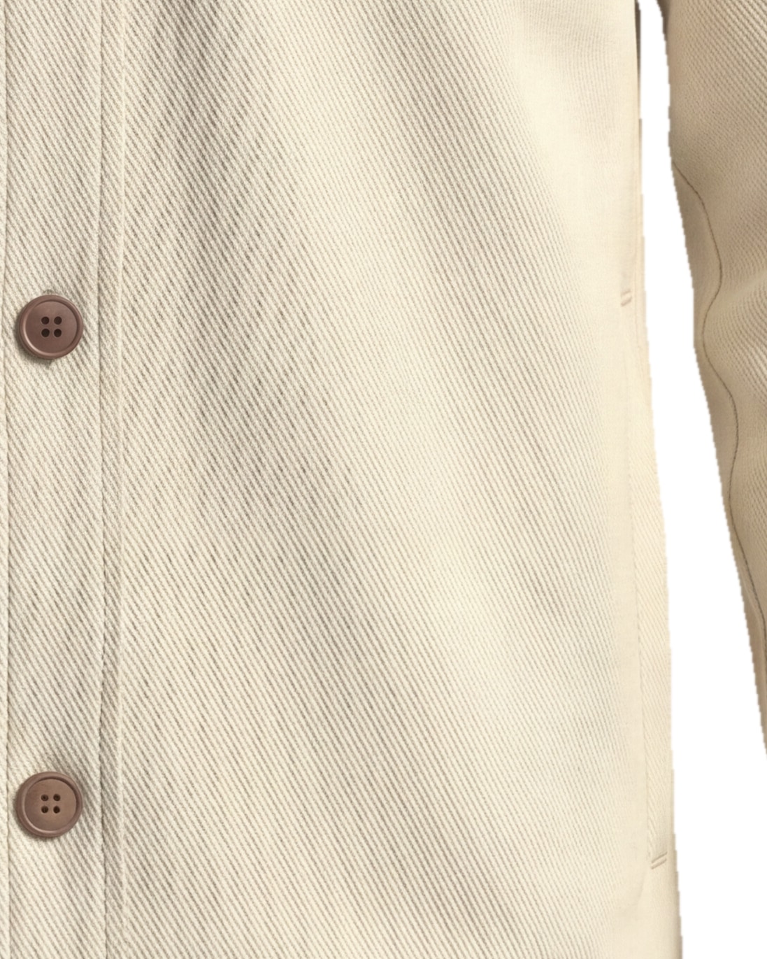 Off-white bomuld shirt jacket, detalje af lommen