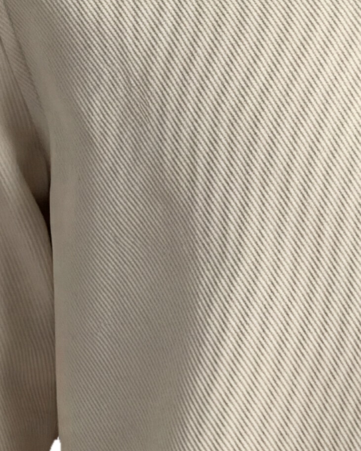 Off-white bomuld shirt jacket, nærbillede af materialet