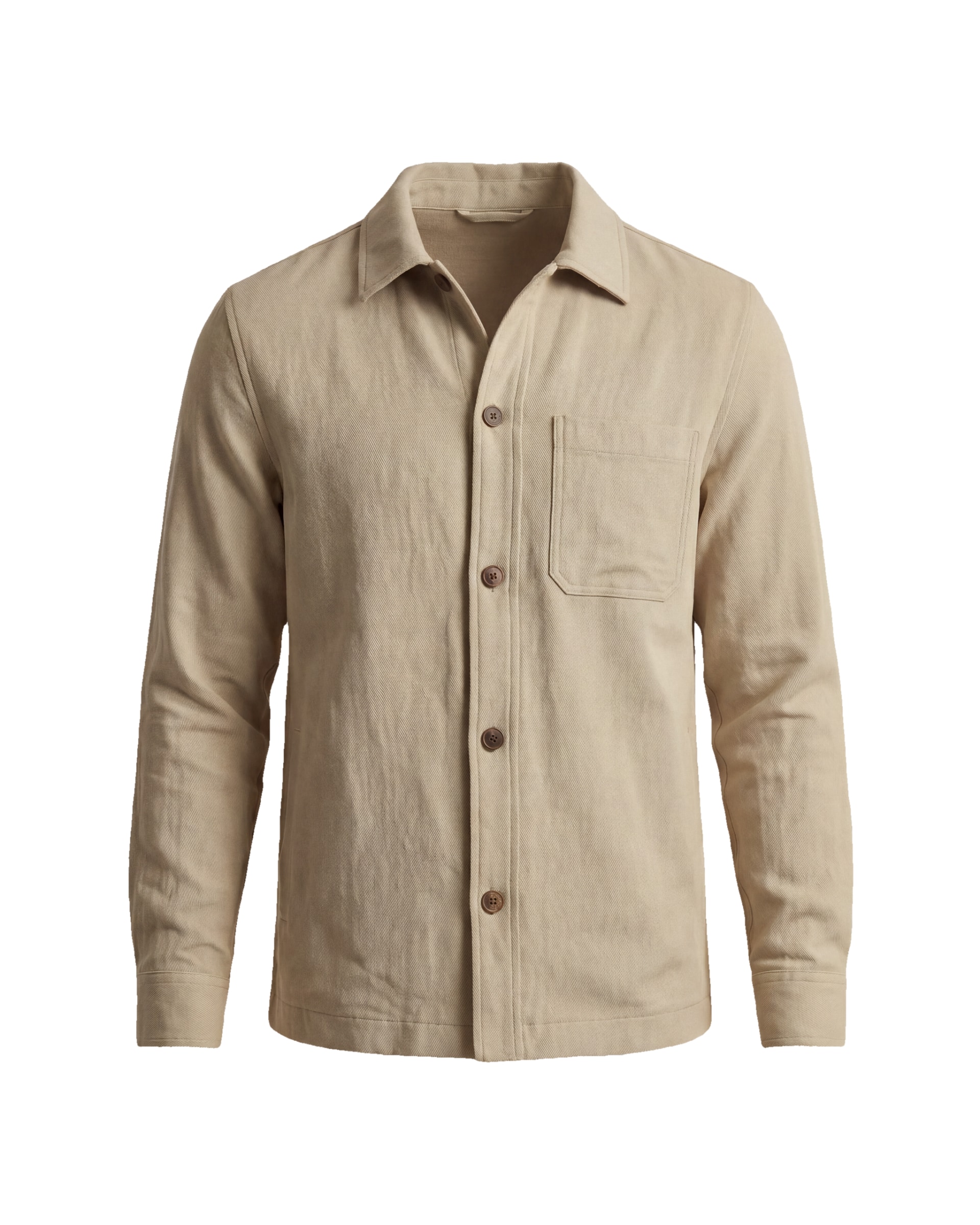 Khaki overshirt i bomuld, Stenfarvet bomuld shirt jacket