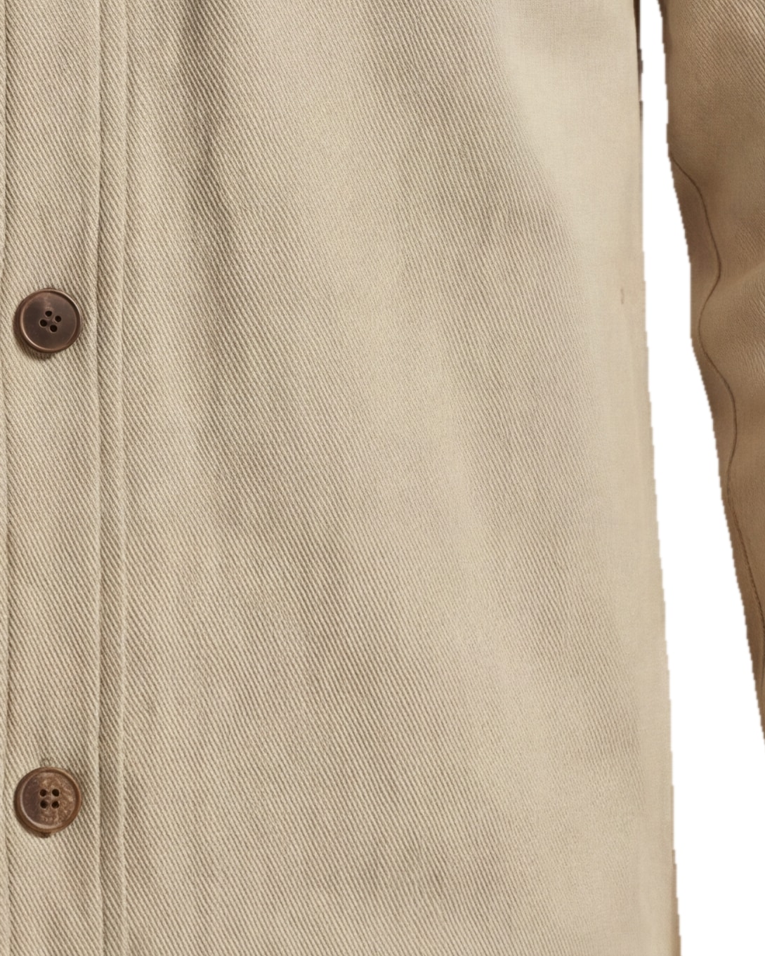 Stenfarvet bomuld shirt jacket, detalje af lommen
