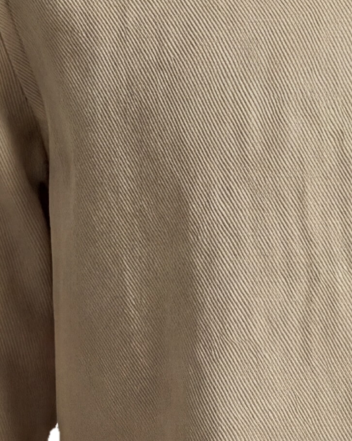 Stenfarvet bomuld shirt jacket, nærbillede af materialet