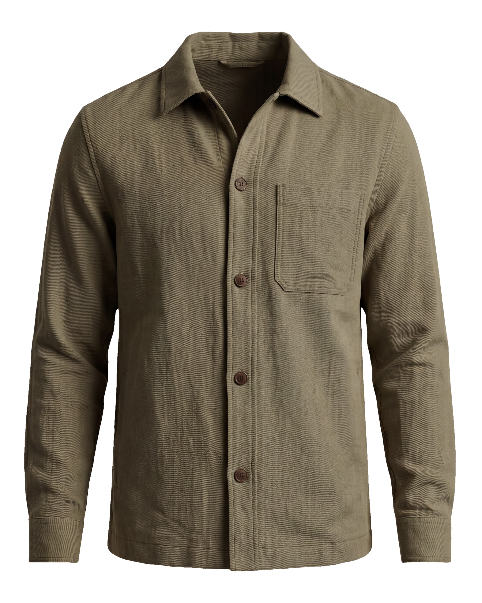Olivengrøn overshirt i bomuld, Olivengrøn bomuld shirt jacket