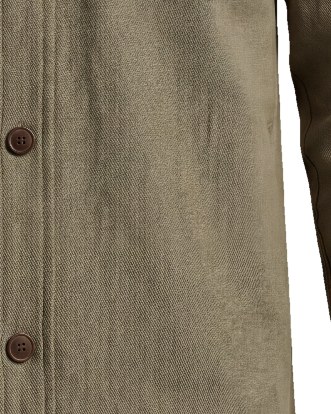 Olivengrøn bomuld shirt jacket, detalje af lommen