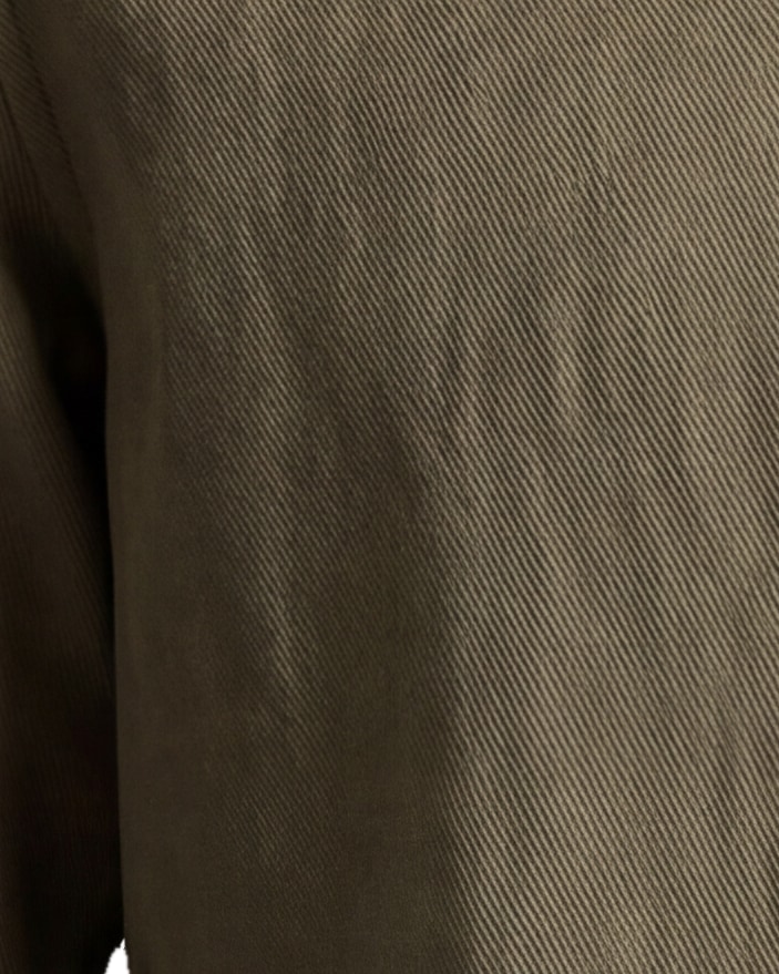 Olivengrøn bomuld shirt jacket, nærbillede af materialet