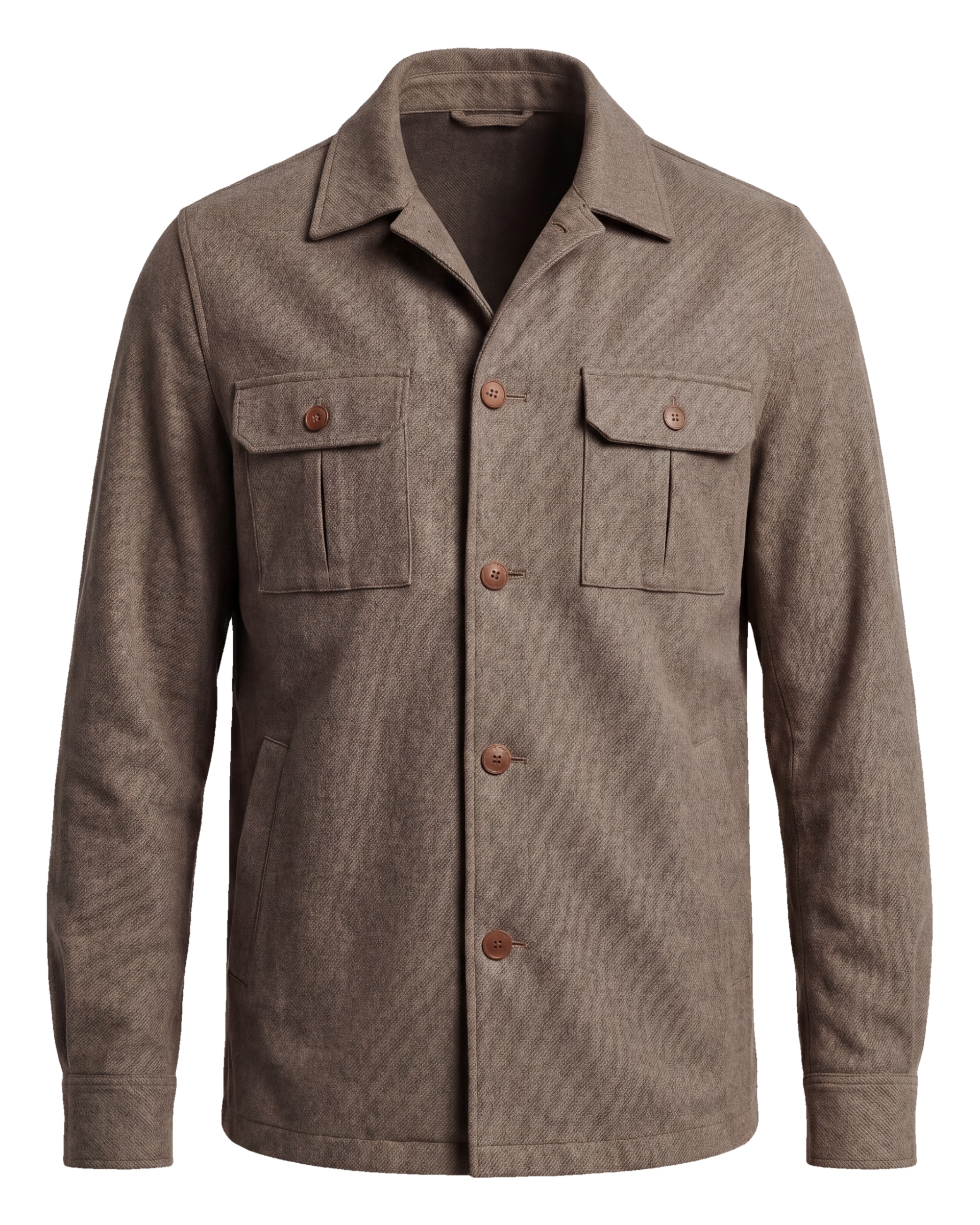 Gråbrun Merino uld shirt jacket