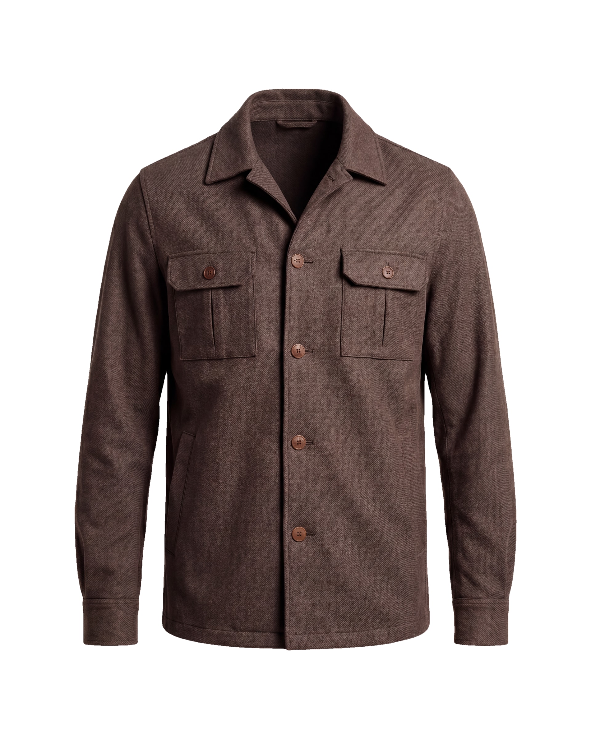 Kastanjebrun Merino uld shirt jacket