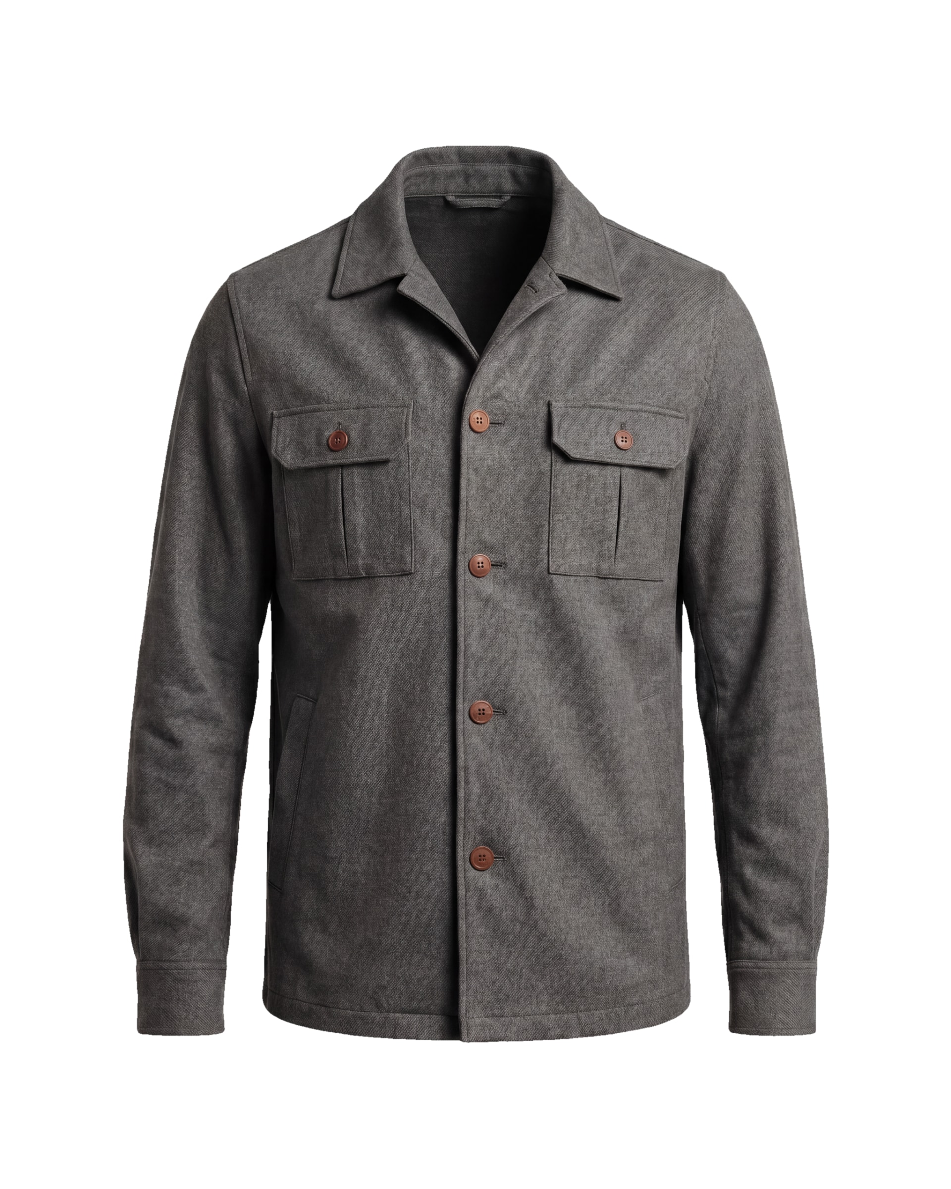 Grå Merino uld shirt jacket