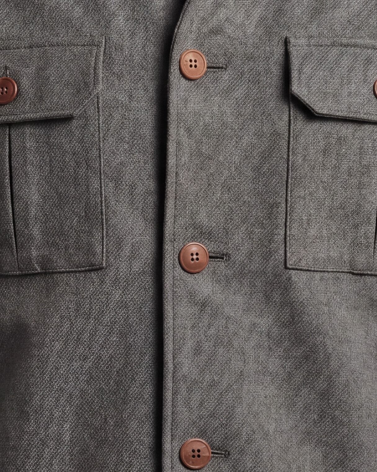 Grå Merino uld shirt jacket, set forfra