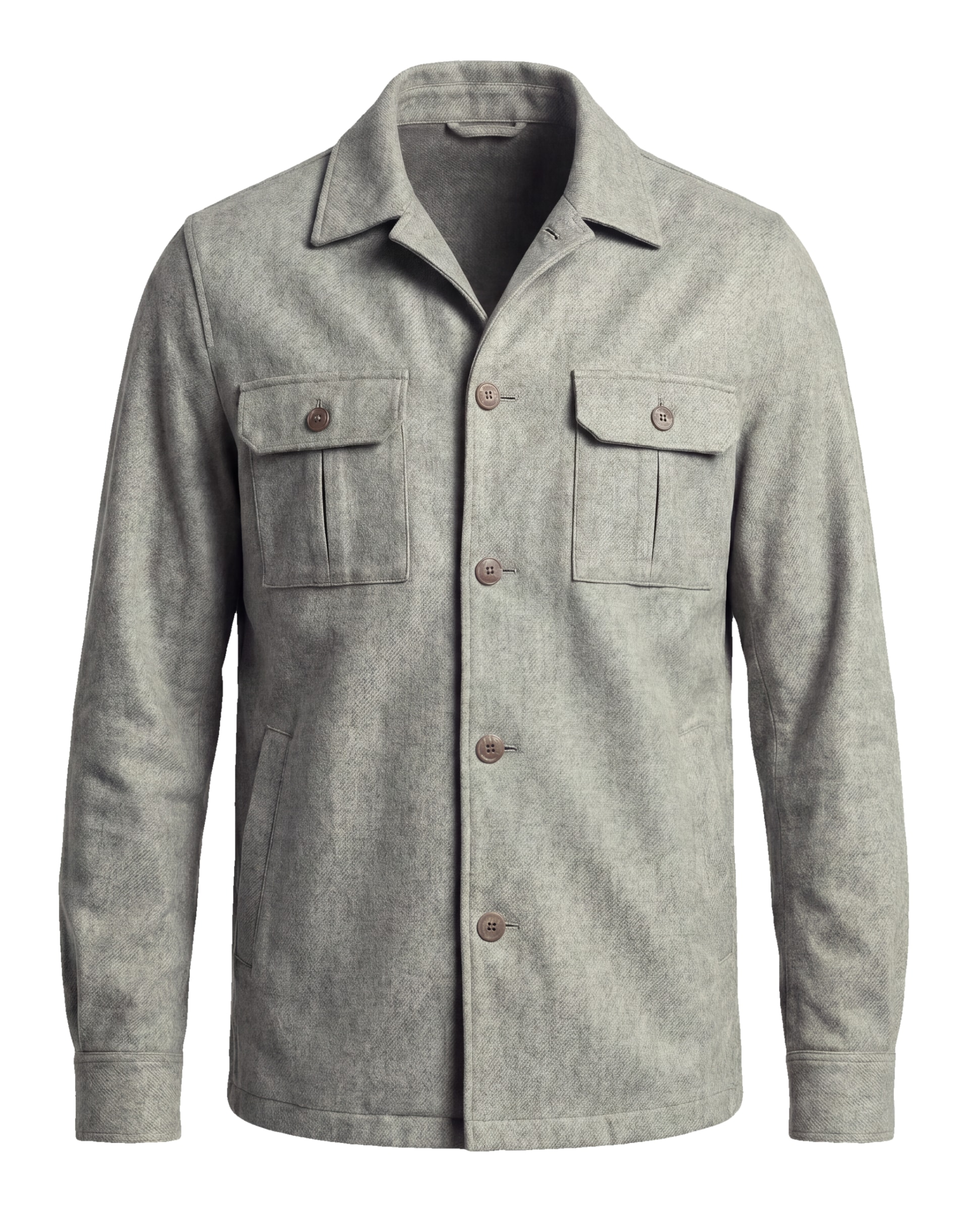 Lys grå uld flannel shirt jacket