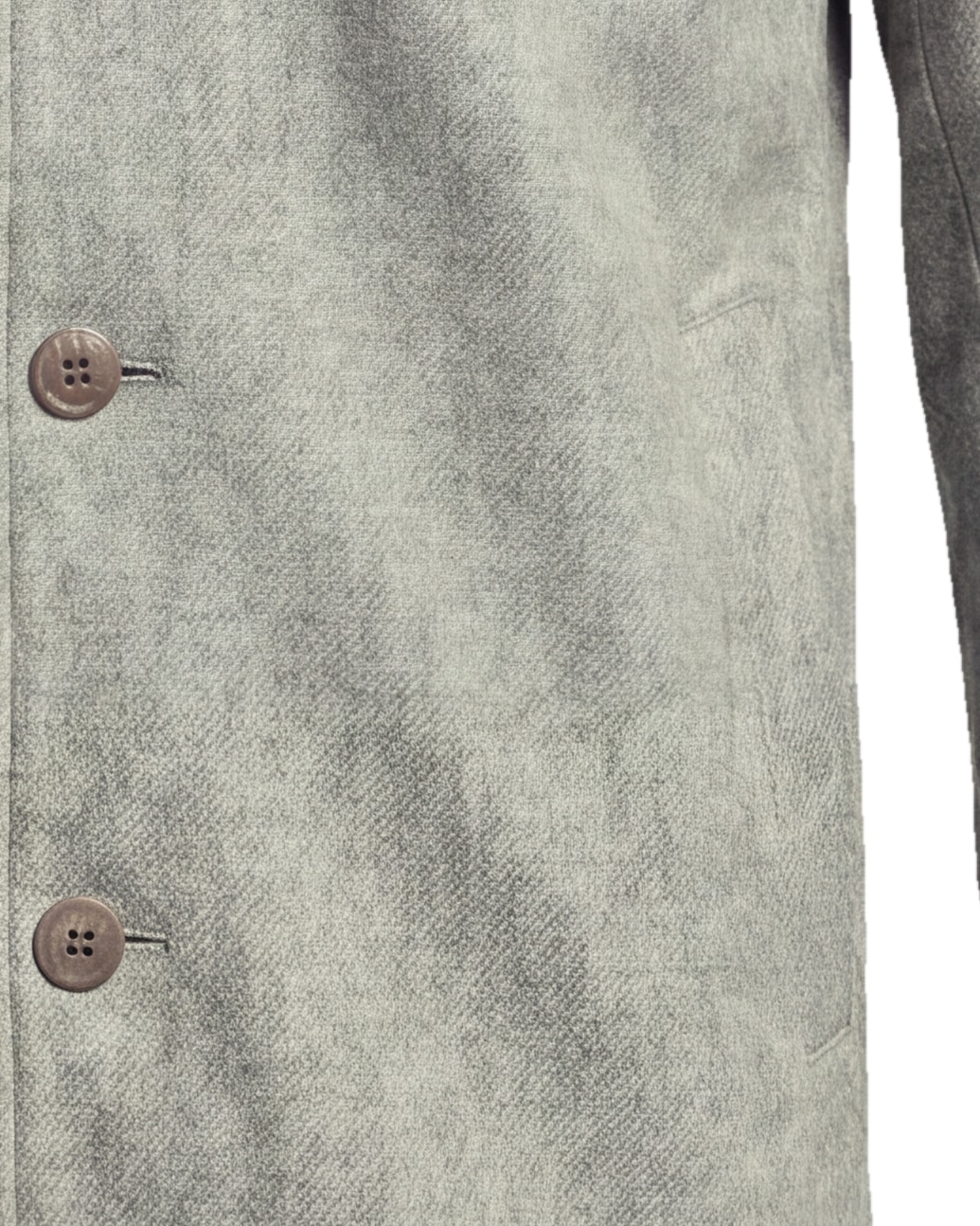 Lys grå uld flannel shirt jacket, detalje af lommen