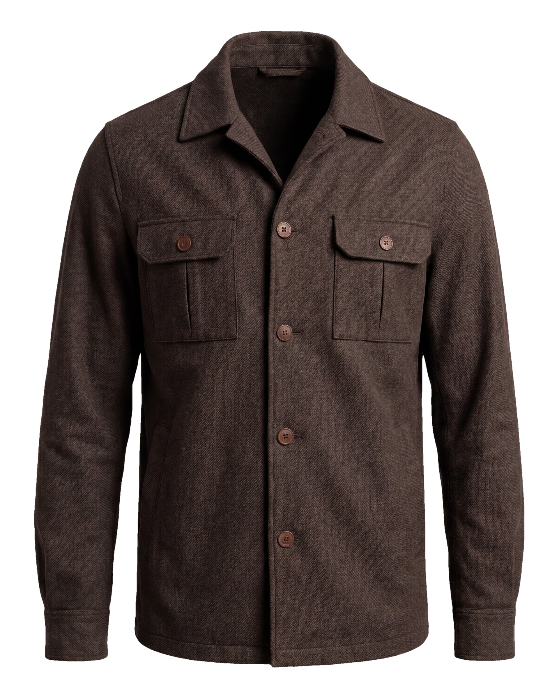 Mørkebrun overshirt i uld, Mørkebrun uld shirt jacket