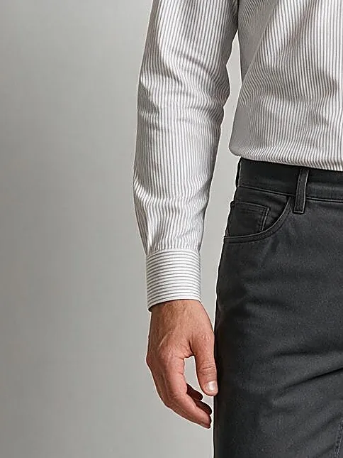 White Pinstripe Shirt, cuff detail