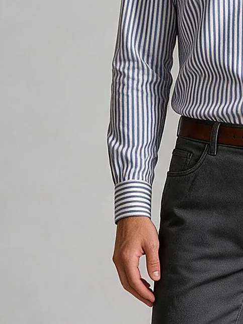 Blue and White Striped Shirt, cuff detail