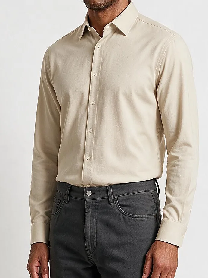 Cream Shirt in Ruki, collar detail