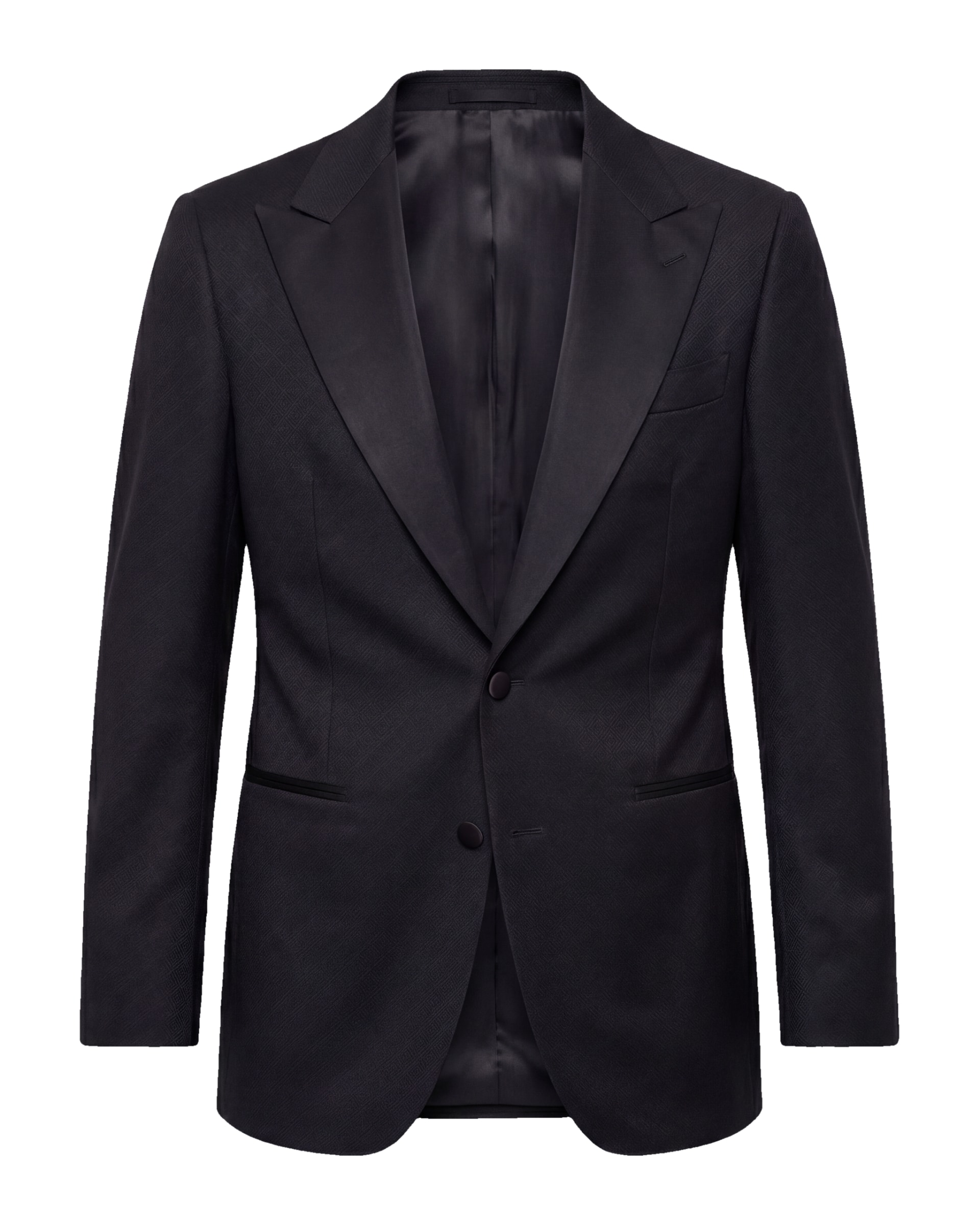 Black Wool Jacquard Dinner Jacket