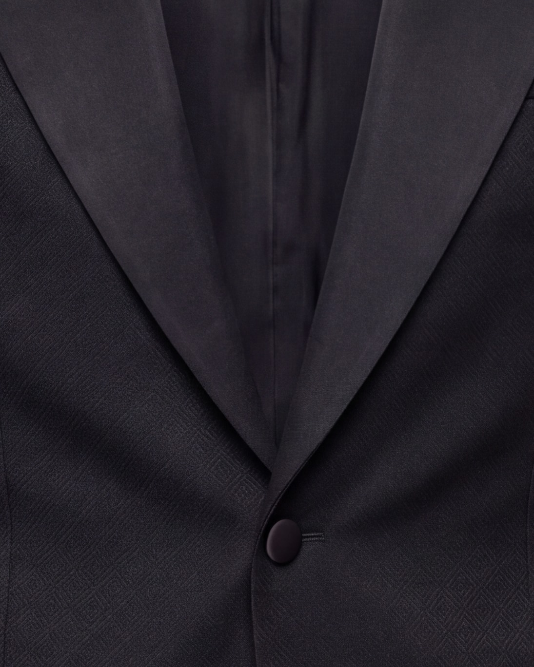 Black Wool Jacquard Dinner Jacket, front view
