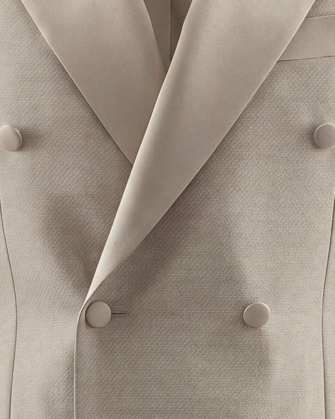 Off-White Double-Breasted Wool Jacquard Dinner Suit, front view