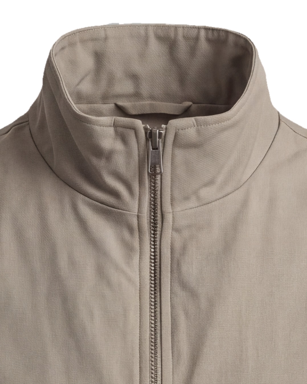 Light Brown Seasonal Gilet, collar detail