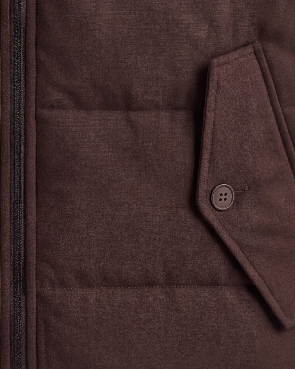 Brown Panelled Gilet, pocket detail