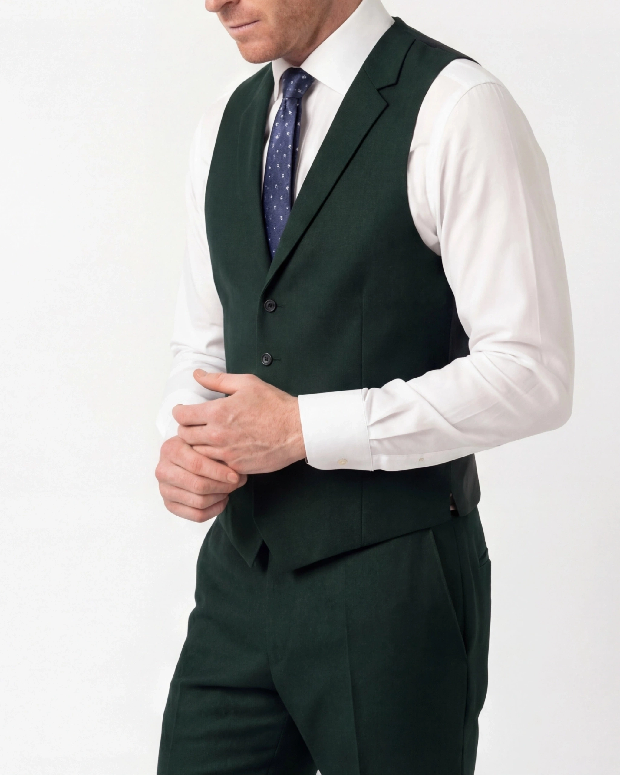 Grøn Super 110s uld vest