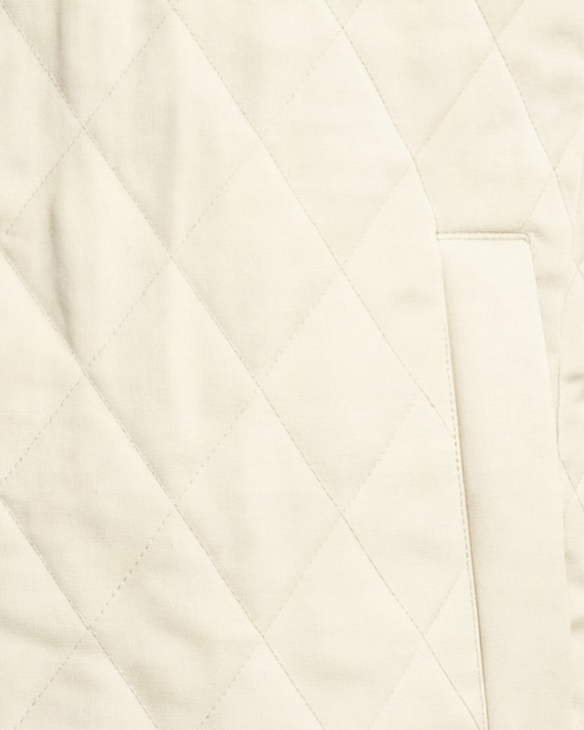 Cream Quilted Gilet, pocket detail